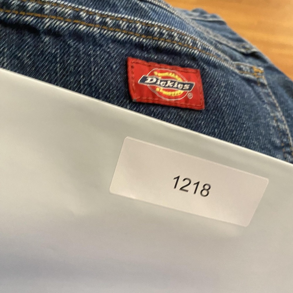 Dickies Jeans Mens 38x34 Blue Denim Straight Leg Workwear 5 Pocket Zip Fly Faded - Picture 15 of 15